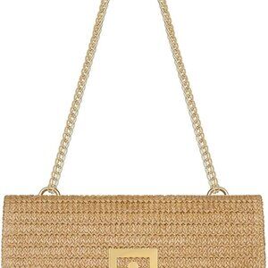 Straw Clutch Purse for Women Designer Evening Handbag Summer Beach Shoulder Cros